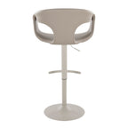 Curva Adjustable Barstool - Set of 2 - Pearl Grey Metal, Light Grey PU