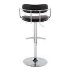 Demi Adjustable Barstool - Set of 2 - Chrome Metal, Black PU