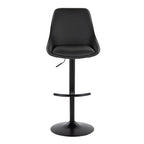 Diana Adjustable Barstool - Set of 2 - Black Metal, Black PU