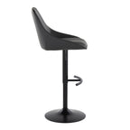Diana Adjustable Barstool - Set of 2 - Black Metal, Black PU