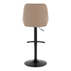 Diana Adjustable Barstool - Set of 2 - Black Metal, Brown PU