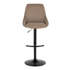 Diana Adjustable Barstool - Set of 2 - Black Metal, Brown PU