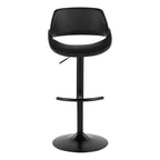 Fabrico Adjustable Barstool - Set of 2 - Black Metal, Black PU