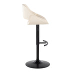 Fabrico Adjustable Barstool - Set of 2 - Black Metal, Cream PU