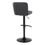 Henry Adjustable Barstool - Set of 2 - Black Metal, Black PU