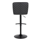 Henry Adjustable Barstool - Set of 2 - Black Metal, Black PU