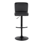 Henry Adjustable Barstool - Set of 2 - Black Metal, Black PU