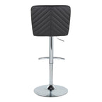 Henry Adjustable Barstool - Set of 2 - Chrome Metal, Black PU