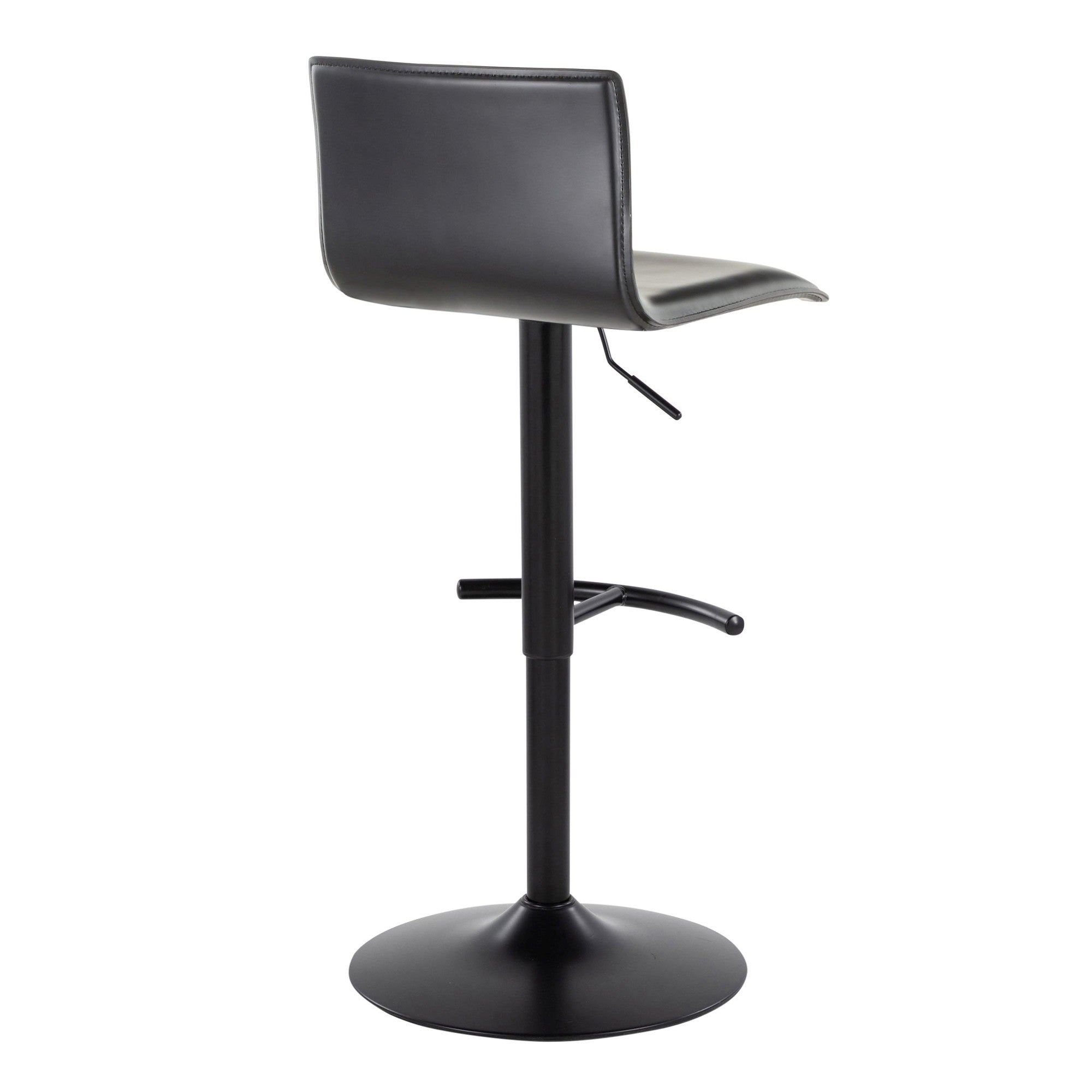 Mara Adjustable Barstool - Set of 2 - Black Metal, Black PU