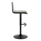 Mara Adjustable Barstool - Set of 2 - Black Metal, Black PU