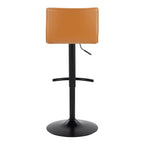 Mara Adjustable Barstool - Set of 2 - Black Metal, Camel PU
