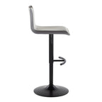 Mara Adjustable Barstool - Set of 2 - Black Metal, Grey PU