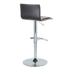 Mara Adjustable Barstool - Set of 2 - Chrome Metal, Black PU