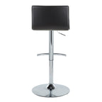 Mara Adjustable Barstool - Set of 2 - Chrome Metal, Black PU