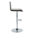 Mara Adjustable Barstool - Set of 2 - Chrome Metal, Black PU