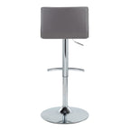 Mara Adjustable Barstool - Set of 2 - Chrome Metal, Grey PU