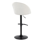 Matisse High Back Adjustable Barstool - Set of 2 - Black Metal, Cream Fabric
