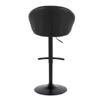 Matisse High Back Adjustable Barstool - Set of 2 - Black Metal, Black PU