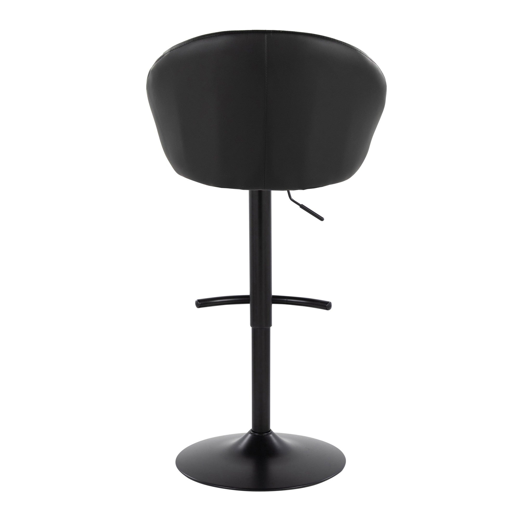 Matisse High Back Adjustable Barstool - Set of 2 - Black Metal, Black PU