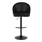 Matisse High Back Adjustable Barstool - Set of 2 - Black Metal, Black PU