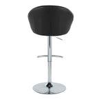 Matisse High Back Adjustable Barstool - Set of 2 - Chrome Metal, Black PU
