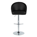 Matisse High Back Adjustable Barstool - Set of 2 - Chrome Metal, Black PU
