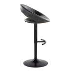 Posh Adjustable Barstool - Set of 2 - Black Metal, Black PU