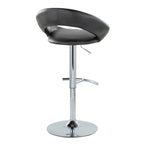 Posh Adjustable Barstool - Set of 2 - Chrome Metal, Black PU