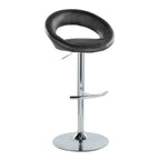 Posh Adjustable Barstool - Set of 2 - Chrome Metal, Black PU
