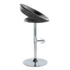 Posh Adjustable Barstool - Set of 2 - Chrome Metal, Black PU