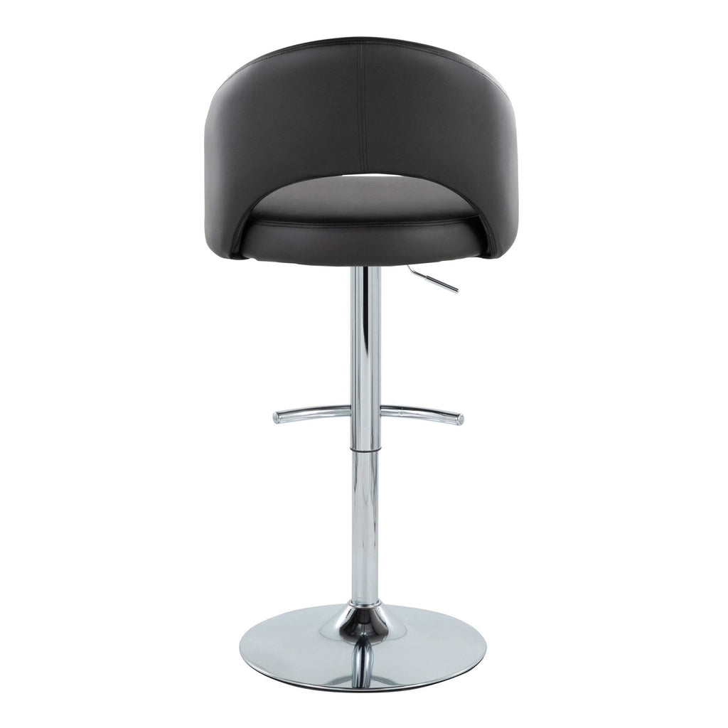 Renee Adjustable Barstool - Set of 2 - Chrome, Black PU