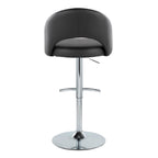Renee Adjustable Barstool - Set of 2 - Chrome, Black PU