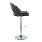 Renee Adjustable Barstool - Set of 2 - Chrome, Black PU