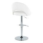 Renee Adjustable Barstool - Set of 2 - Chrome, White PU