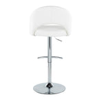 Renee Adjustable Barstool - Set of 2 - Chrome, White PU