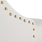 Studded Marcel Barstool - Set of 2 - Gold Metal, White PU