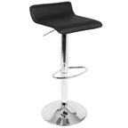 Bistro Round Ale Bar Set - 3 Piece - Silver Metal, Black Pvc, Chrome Metal