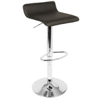 Bistro Round Ale Bar Set - 3 Piece - Silver Metal, Brown Pvc, Chrome Metal