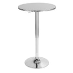 Bistro Round Ale Bar Set - 3 Piece - Silver Metal, Grey Pvc, Chrome Metal