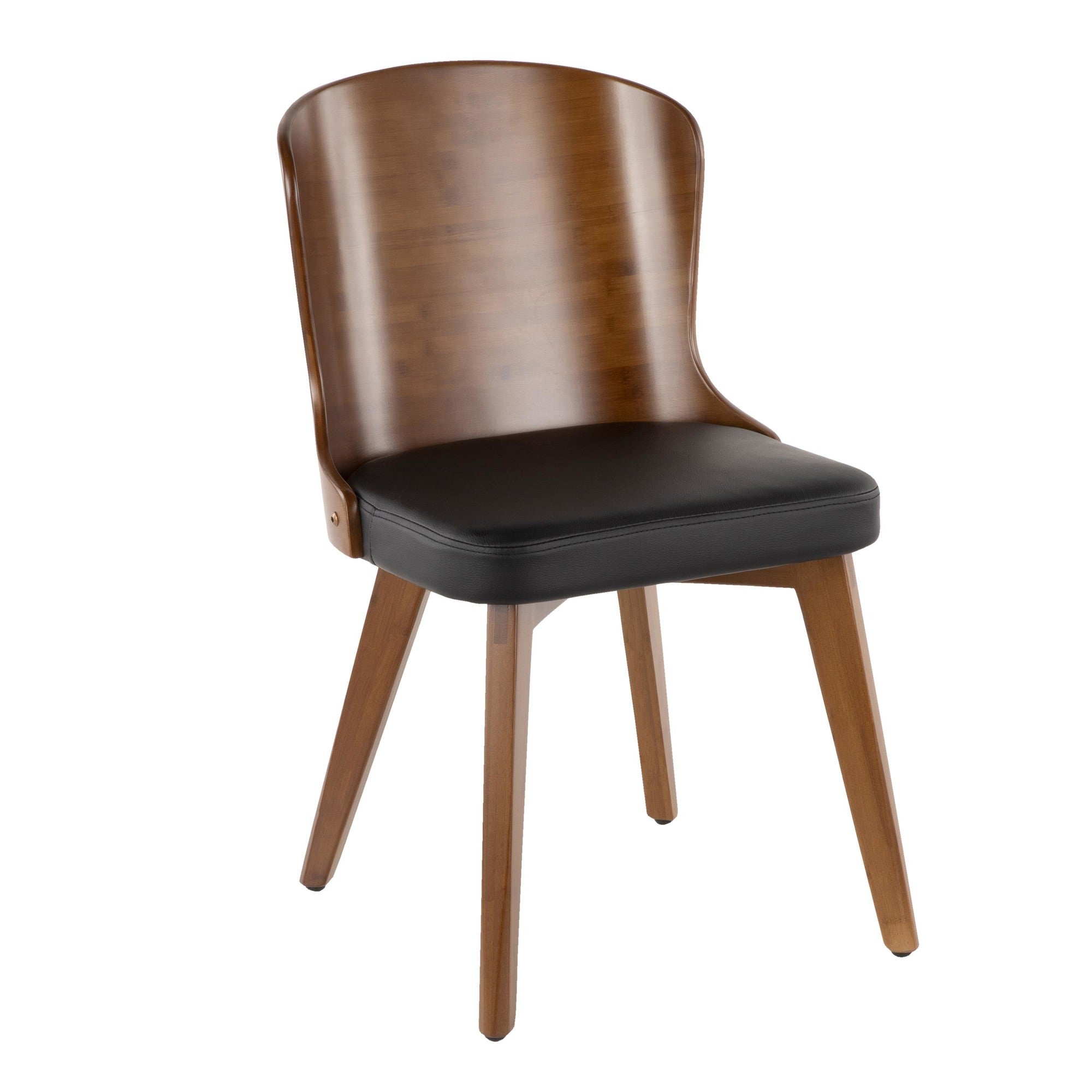 Bocello Chair - Walnut Bamboo, Black PU
