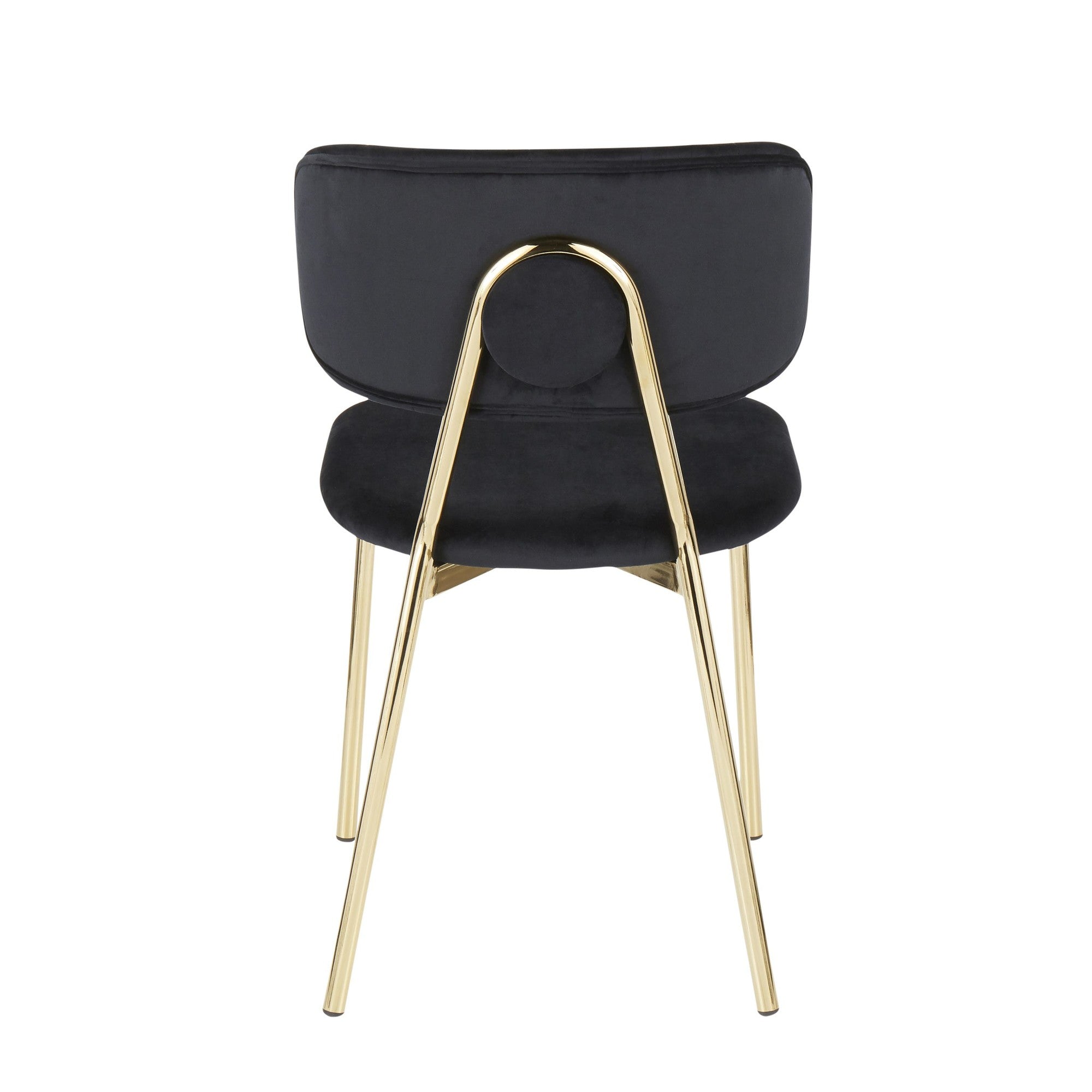 Bouton Chair - Set of 2 - Gold Metal, Black Velvet