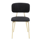 Bouton Chair - Set of 2 - Gold Metal, Black Velvet