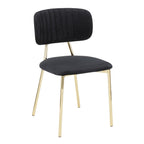 Bouton Chair - Set of 2 - Gold Metal, Black Velvet