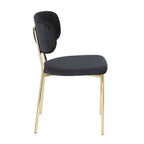 Bouton Chair - Set of 2 - Gold Metal, Black Velvet