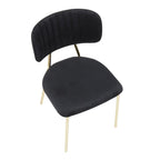 Bouton Chair - Set of 2 - Gold Metal, Black Velvet
