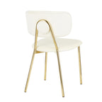 Bouton Chair - Set of 2 - Gold Metal, Cream Velvet
