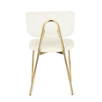 Bouton Chair - Set of 2 - Gold Metal, Cream Velvet
