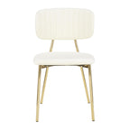 Bouton Chair - Set of 2 - Gold Metal, Cream Velvet