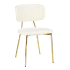 Bouton Chair - Set of 2 - Gold Metal, Cream Velvet
