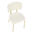 Bouton Chair - Set of 2 - Gold Metal, Cream Velvet